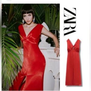 Zara Vibrant Red Backless Dress